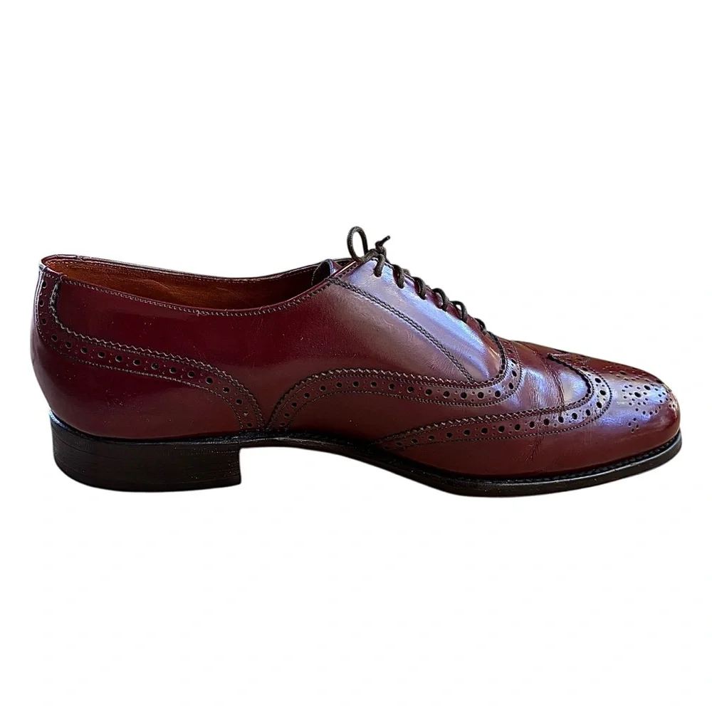 🍁GRENSON Royal Windsor Saphir Red Leather Wingtip Oxfords🍁 - Picture 7 of 14